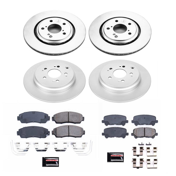 PowerStop Genuine Geomet Coated Rotor and Low-Dust Ceramic Brake Pad Kit
