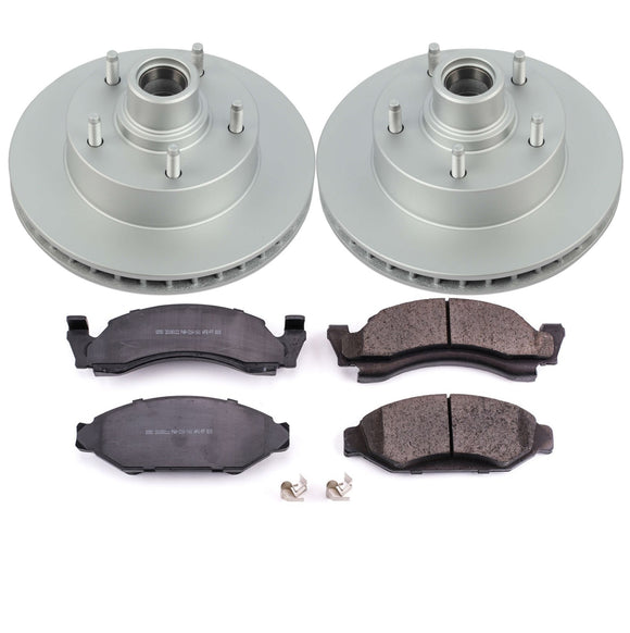 PowerStop Genuine Geomet Coated Rotor and Low-Dust Ceramic Brake Pad Kit