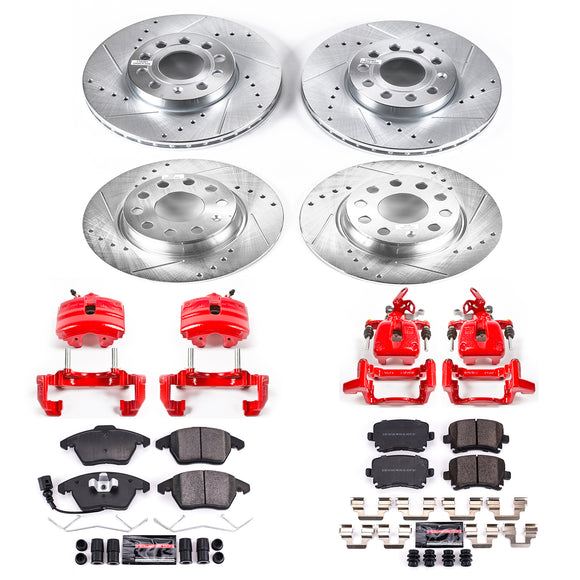 PowerStop Z23 Daily Driver Carbon-Fiber Ceramic Pads Drilled & Slotted Rotor & C