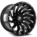 20x9 XF Off-Road XF-224 Gloss Black & Milled 8x165.1/180 ET0 wheel/rim-1