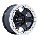 17x9 KMC KM238 VI Beadlock Satin Black Machined Ring 5x127 ET-12 CB71.5 Wheel