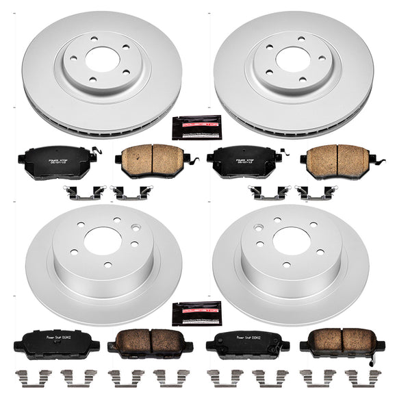 PowerStop Genuine Geomet Coated Rotor and Low-Dust Ceramic Brake Pad Kit