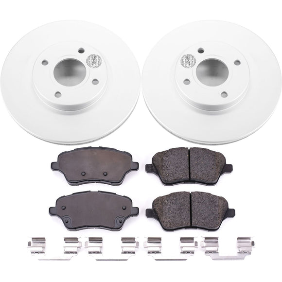 PowerStop Genuine Geomet Coated Rotor and Low-Dust Ceramic Brake Pad Kit