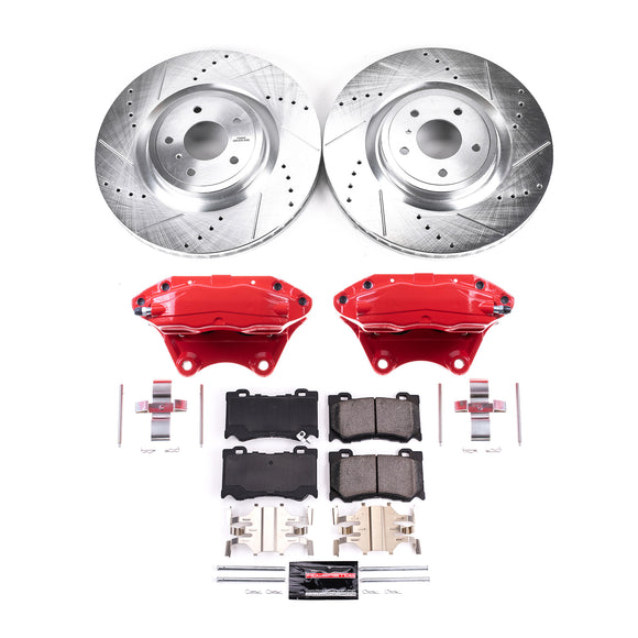 PowerStop Z23 Daily Driver Carbon-Fiber Ceramic Pads Drilled & Slotted Rotor & C