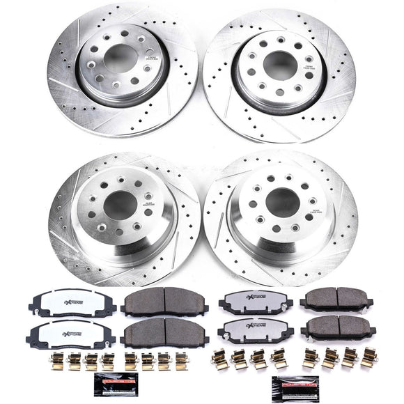 PowerStop Z36 Carbon-Fiber Ceramic Brake Pad with Drilled and Slotted Rotor Kit