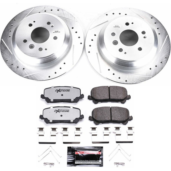 PowerStop Z36 Carbon-Fiber Ceramic Brake Pad with Drilled and Slotted Rotor Kit