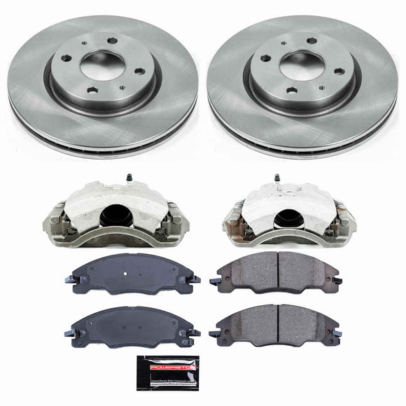 PowerStop OE Stock Replacement Low-Dust Ceramic Brake Pad, Rotor and Caliper Kit