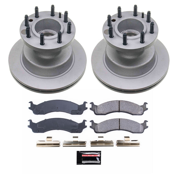 PowerStop Genuine Geomet Coated Rotor and Low-Dust Ceramic Brake Pad Kit