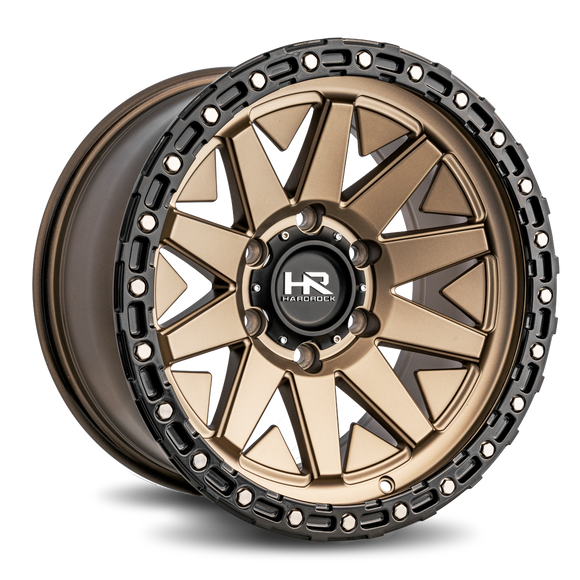 17x9 Hardrock H106 Matte Bronze-Black 6x139.7 ET-12 wheel/rim
