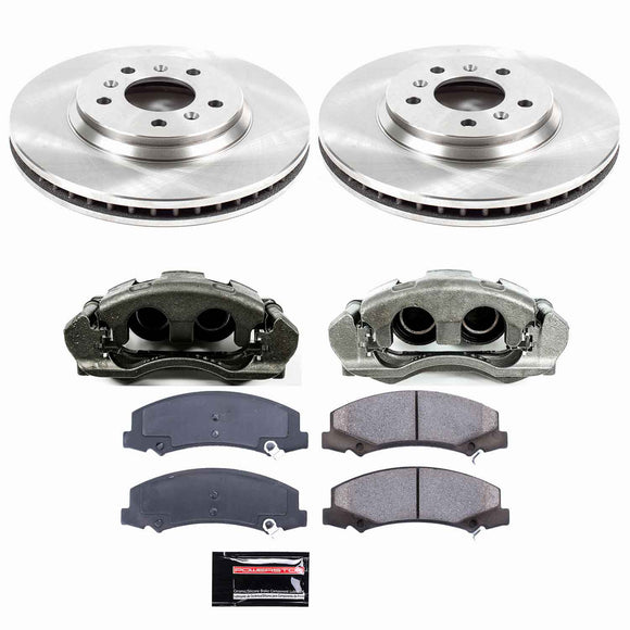 PowerStop OE Stock Replacement Low-Dust Ceramic Brake Pad, Rotor and Caliper Kit
