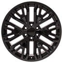 22" Replica Wheel CV37 Fits GMC Sierra Rim 22x9 Black Wheel