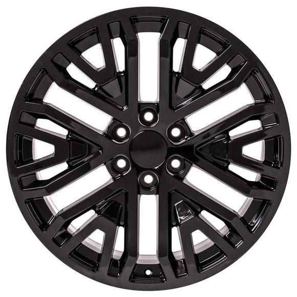 22" Replica Wheel CV37 Fits GMC Sierra Rim 22x9 Black Wheel