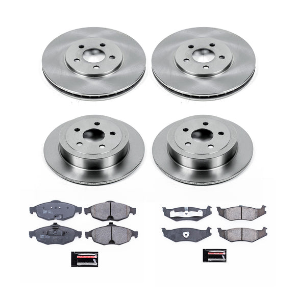 PowerStop OE Stock Replacement Low-Dust Ceramic Brake Pad and Rotor Kit