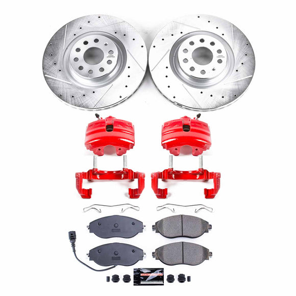 PowerStop Z23 Daily Driver Carbon-Fiber Ceramic Pads Drilled & Slotted Rotor & C