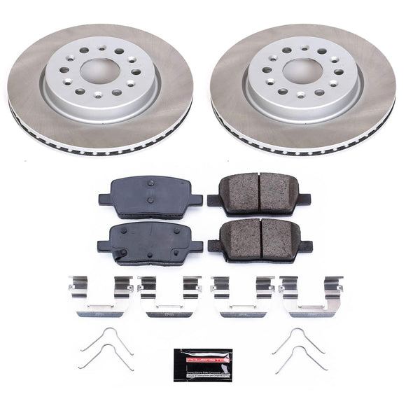 PowerStop Semi-Coated Rotor and Low-Dust Ceramic Brake Pad Kit