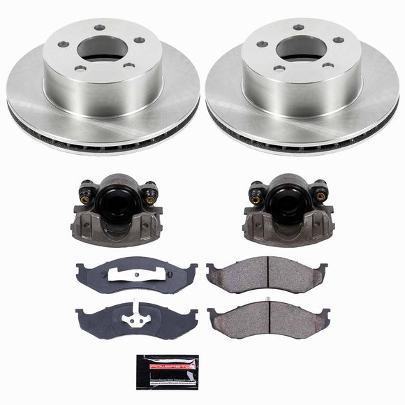 PowerStop OE Stock Replacement Low-Dust Ceramic Brake Pad, Rotor and Caliper Kit