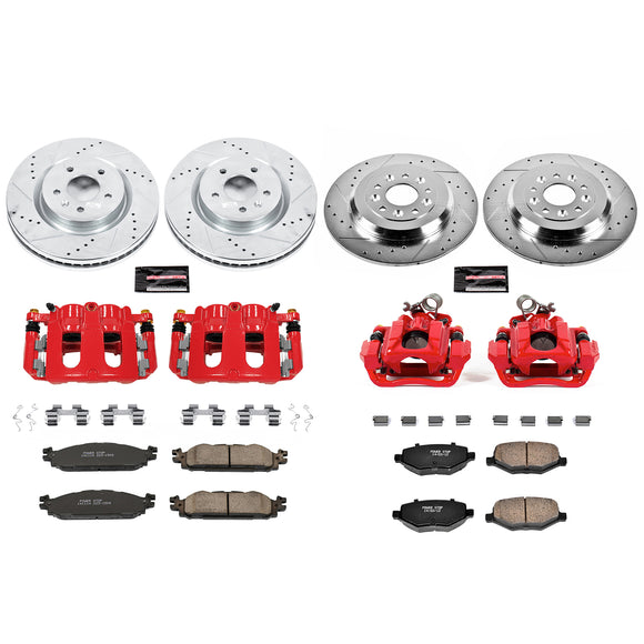 PowerStop Z23 Daily Driver Carbon-Fiber Ceramic Pads Drilled & Slotted Rotor & C