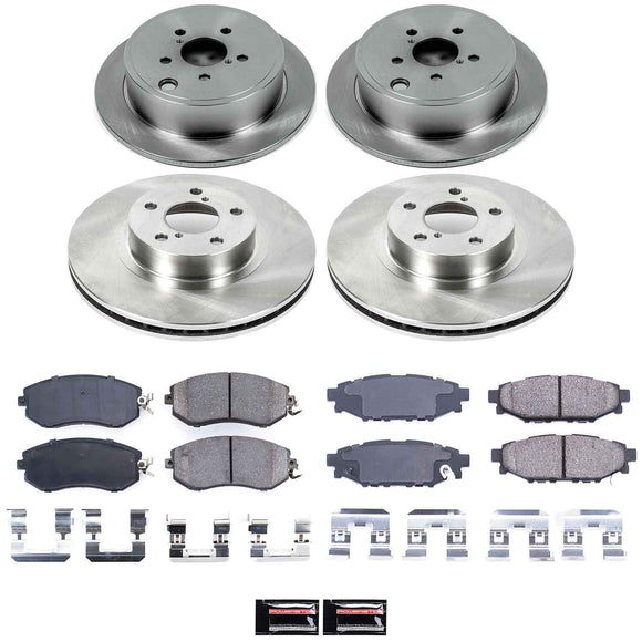 PowerStop OE Stock Replacement Low-Dust Ceramic Brake Pad and Rotor Kit