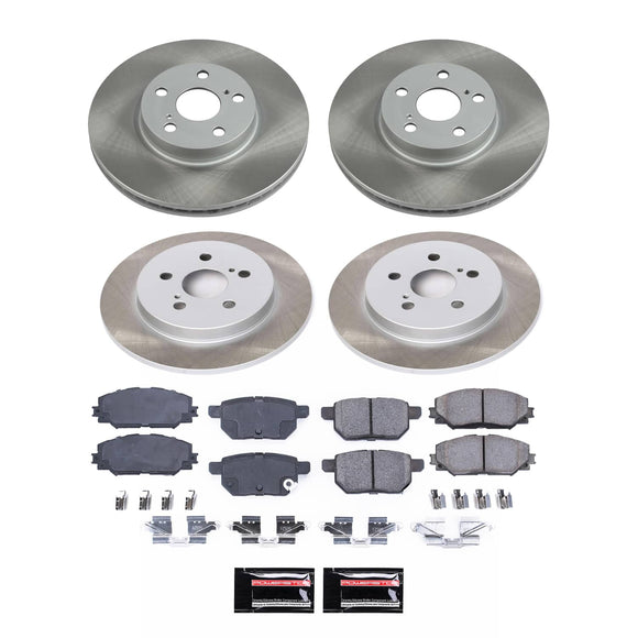 PowerStop Semi-Coated Rotor and Low-Dust Ceramic Brake Pad Kit