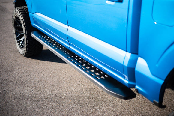 Rough Country Raptor Style Running Board Crew Cab Black For Ford F-150 15-23