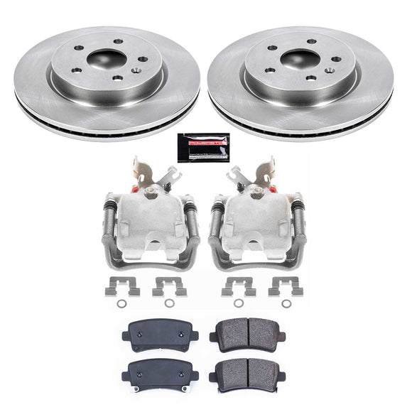 PowerStop OE Stock Replacement Low-Dust Ceramic Brake Pad, Rotor and Caliper Kit