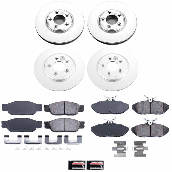 PowerStop Genuine Geomet Coated Rotor and Low-Dust Ceramic Brake Pad Kit