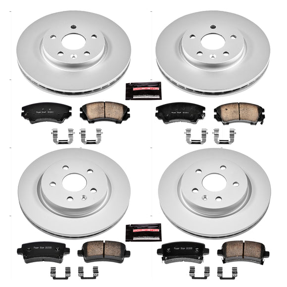 PowerStop Genuine Geomet Coated Rotor and Low-Dust Ceramic Brake Pad Kit