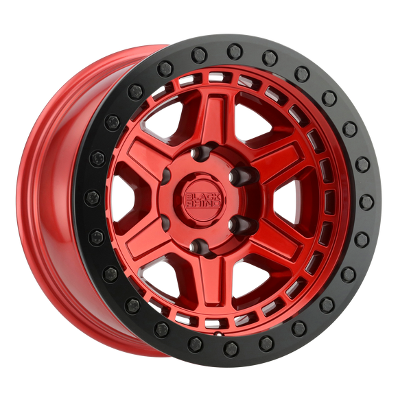 20x9.5 Black Rhino Reno Candy Red Black Lip Edge Black Bolts 6x139.7 ET12 Wheel