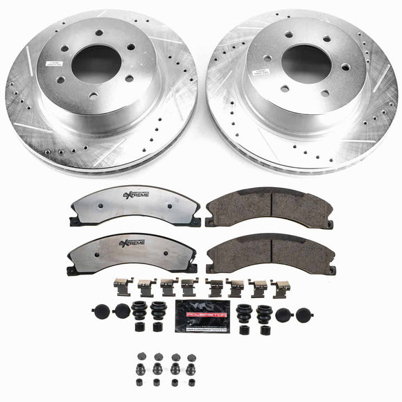 PowerStop Z36 Carbon-Fiber Ceramic Brake Pad with Drilled and Slotted Rotor Kit