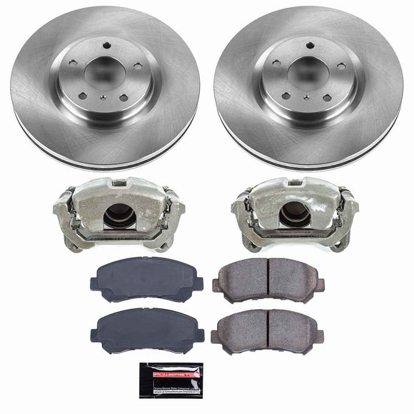 PowerStop OE Stock Replacement Low-Dust Ceramic Brake Pad, Rotor and Caliper Kit