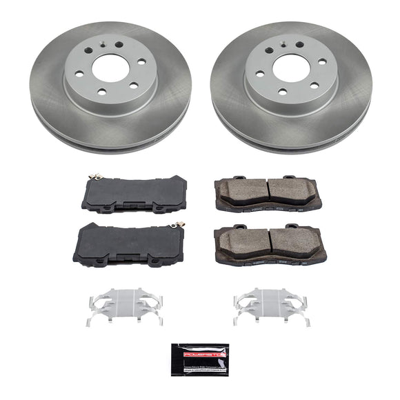 PowerStop Semi-Coated Rotor and Low-Dust Ceramic Brake Pad Kit