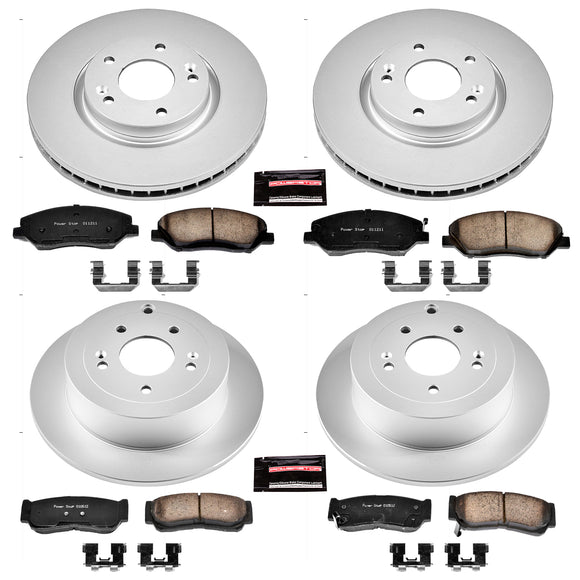 PowerStop Genuine Geomet Coated Rotor and Low-Dust Ceramic Brake Pad Kit