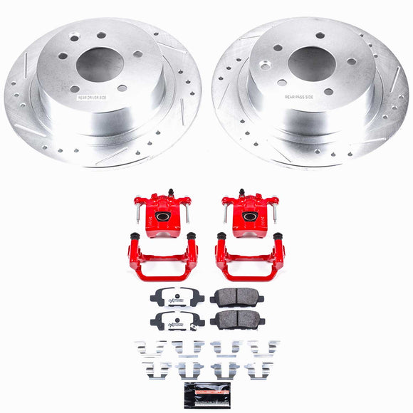 PowerStop Z26 Street Performance Ceramic Brake Pad, Drilled Slotted Rotor, and C