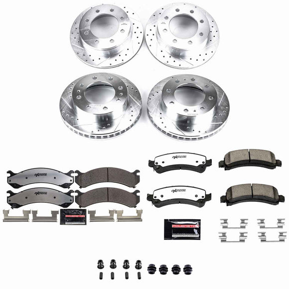 PowerStop Z36 Carbon-Fiber Ceramic Brake Pad with Drilled and Slotted Rotor Kit