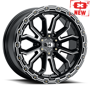 17x8 Vision 405 Korupt Black Milled Spoke 5x108 5x4.25 ET30 Wheel Rim