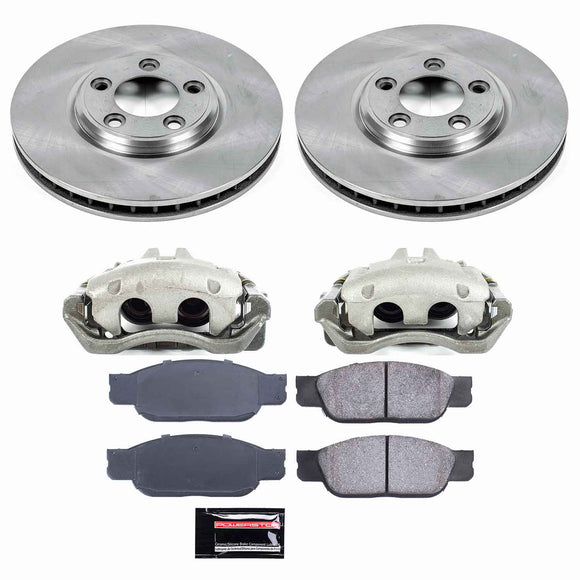 PowerStop OE Stock Replacement Low-Dust Ceramic Brake Pad, Rotor and Caliper Kit