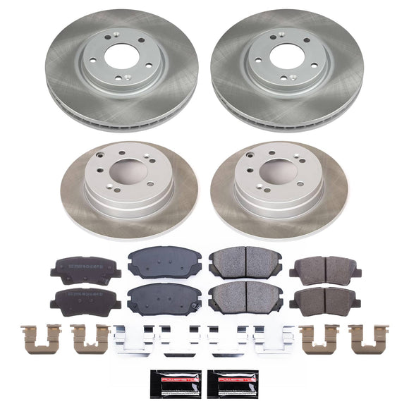 PowerStop Semi-Coated Rotor and Low-Dust Ceramic Brake Pad Kit