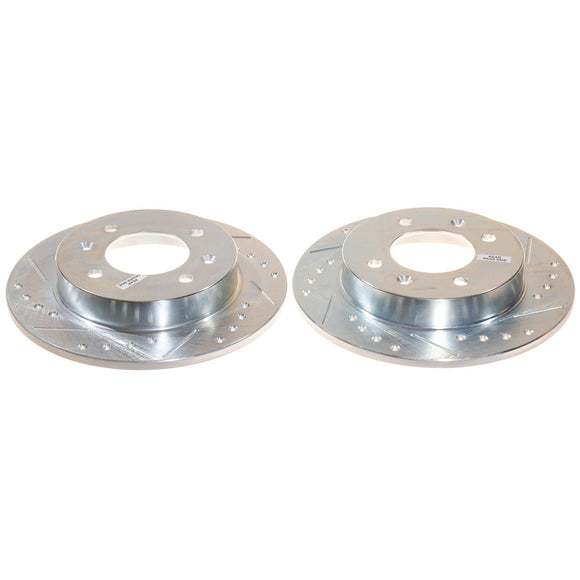 PowerStop Evolution Drilled Slotted Rotors Pair Rear For Hyundai Elantra