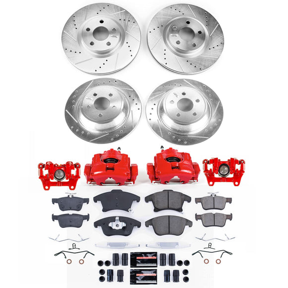 PowerStop Z23 Daily Driver Carbon-Fiber Ceramic Pads Drilled & Slotted Rotor & C