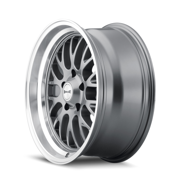 20x8.5 Ridler 607 Grey With Machined Lip 5x120.65 ET0 wheel rim