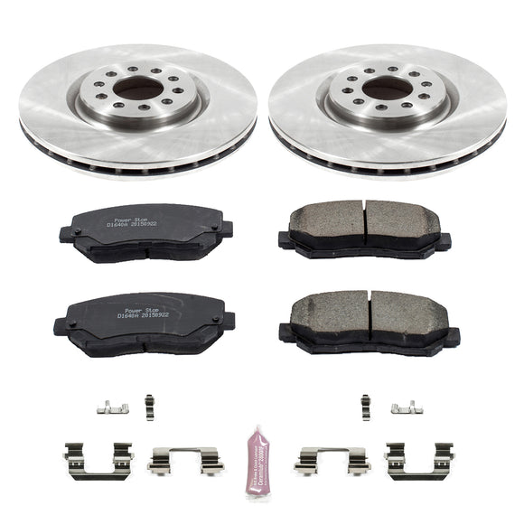 PowerStop OE Stock Replacement Low-Dust Ceramic Brake Pad and Rotor Kit