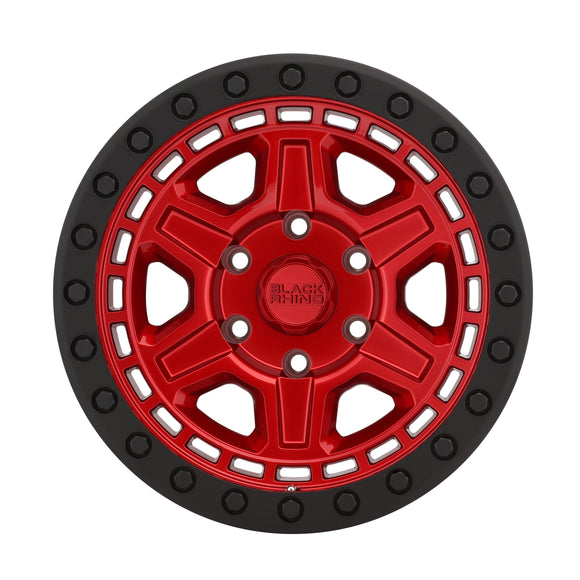 20x9.5 Black Rhino Reno Candy Red Black Lip Edge Black Bolts 6x139.7 ET12 Wheel