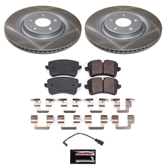 PowerStop Semi-Coated Rotor and Low-Dust Ceramic Brake Pad Kit