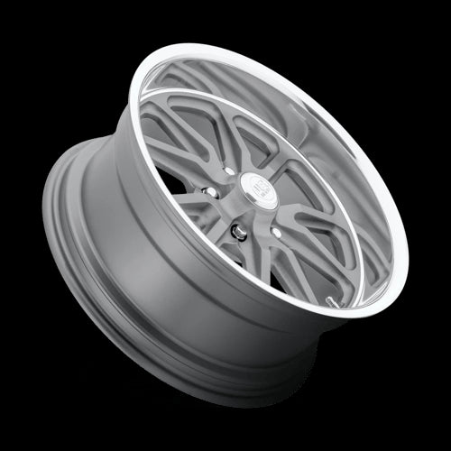 18X7 US Mag U111 Rambler Textured Gray W/ Diamond Cut Lip 5x120.65 ET1 Wheel Rim