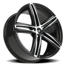 20x8.5 Vision Nitrous Gloss Black Machined Face 5x114.3 ET40 CB73.1 Wheel Rim