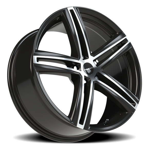 20x8.5 Vision Nitrous Gloss Black Machined Face 5x114.3 ET40 CB73.1 Wheel Rim