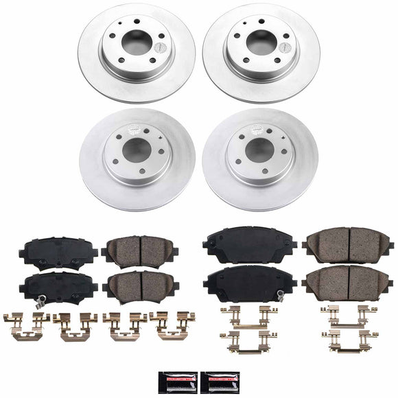PowerStop Genuine Geomet Coated Rotor and Low-Dust Ceramic Brake Pad Kit