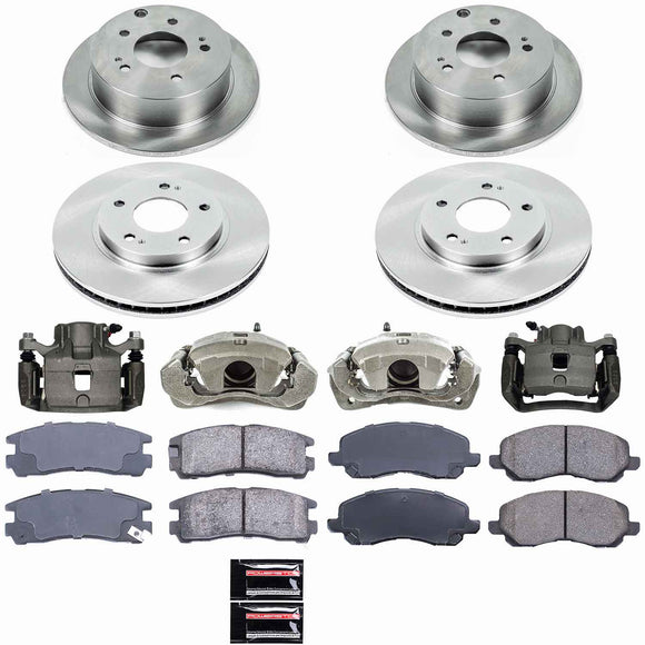 PowerStop OE Stock Replacement Low-Dust Ceramic Brake Pad, Rotor and Caliper Kit