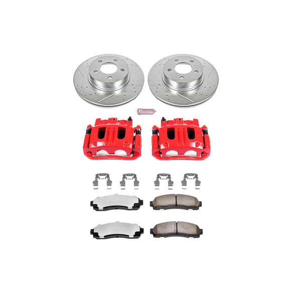 PowerStop Z36 Truck and SUV Ceramic Brake Pad, Drilled & Slotted Rotor, and Cali