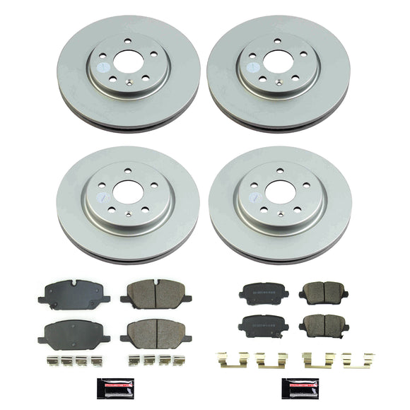 PowerStop Genuine Geomet Coated Rotor and Low-Dust Ceramic Brake Pad Kit